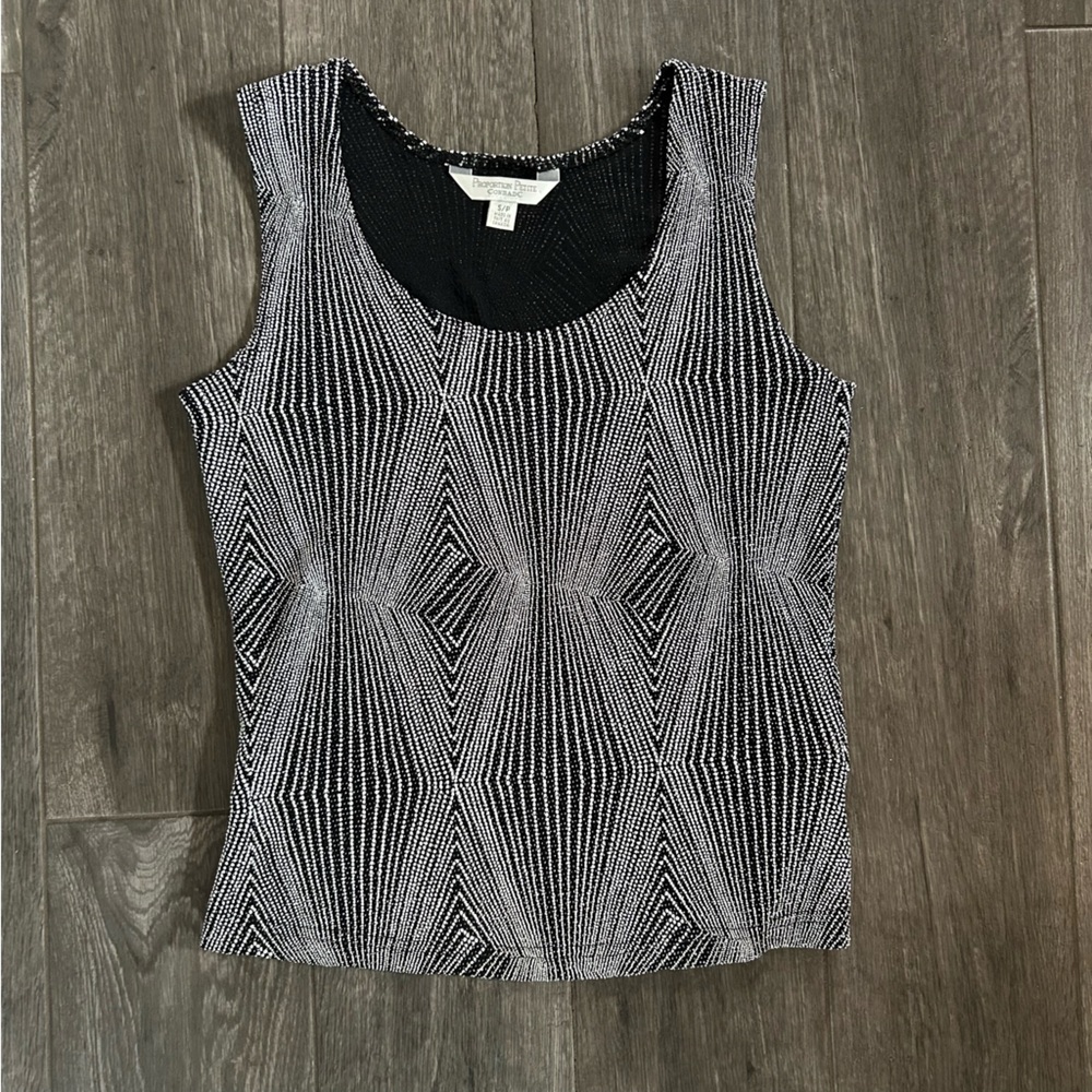 Proportion Petite ConradC Black/White Shimmer Top